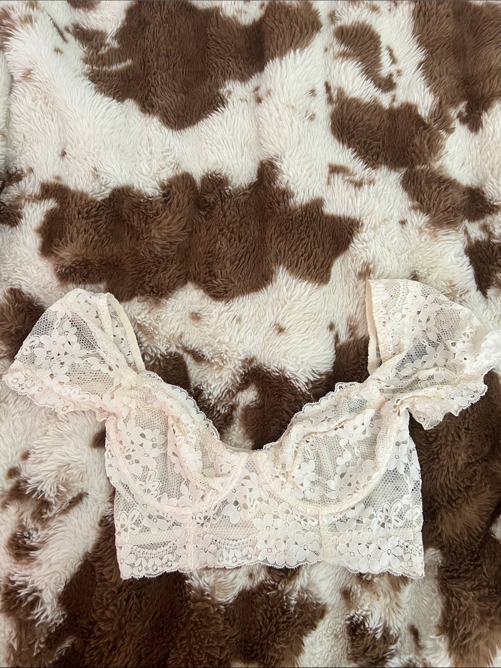 Delicate Lace Crop Top in Soft Cream